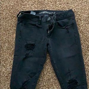 American Eagle Black Ripped Jeans